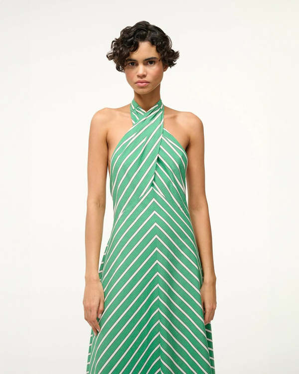 staud dawn striped halter dress Staud Dawn Dress