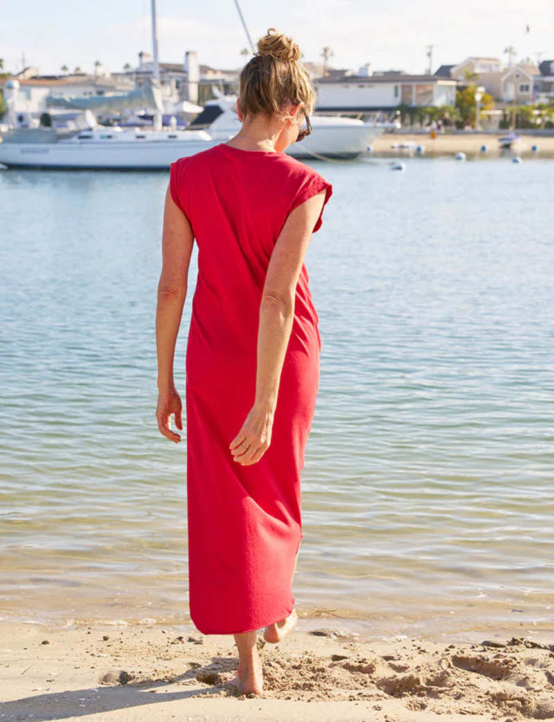 open lace back dress FRANK & EILEEN Eileen Button Up Summer Red  Matilda's Life Style