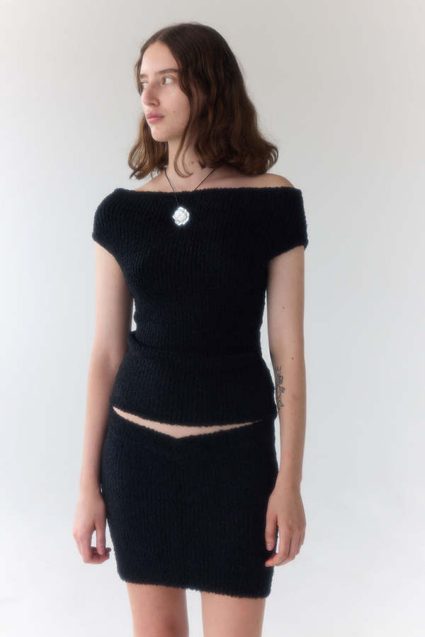 Muse the Label Maru Knit Mini Skirt - Black