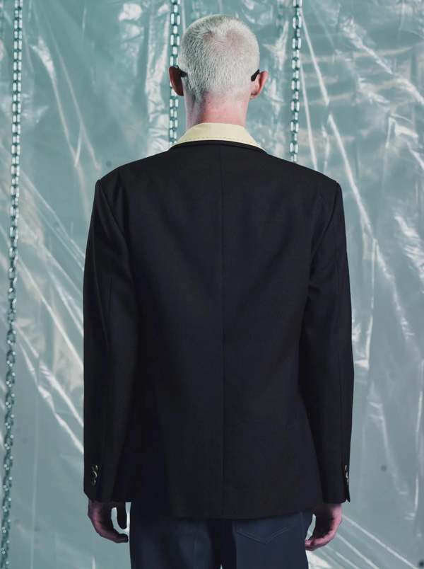 SECOND/LAYER Virgin Wool Double Breasted Pico Blazer - Brown