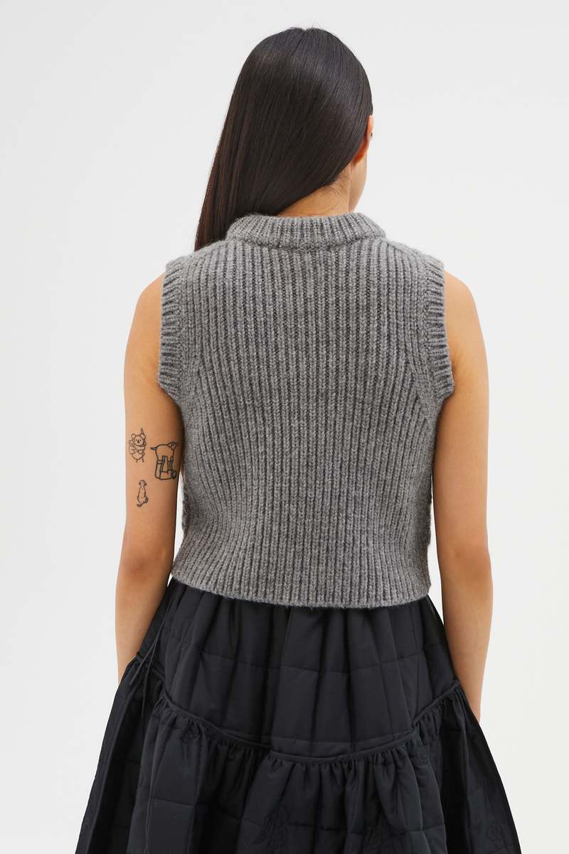 Cecilie Bahnsen グレー ケーブルニット XS/S Cecilie Bahnsen CABLE KNIT VEST - Grey | Garmentory