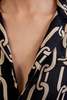 Nili Lotan Juste Pyjama Shirt - Big Chain Gold/Black - Thumbnail 7