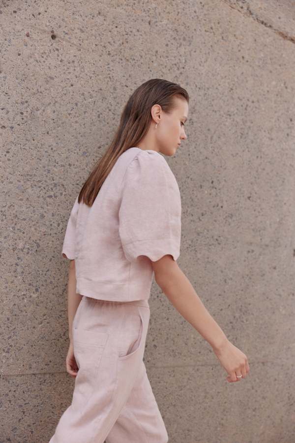 Eve Gravel Haut HRA Crop top - Ros/Olive/Sauge