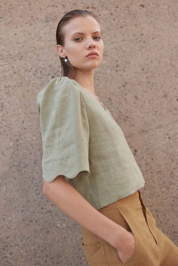 Eve Gravel Haut HRA Crop top - Ros/Olive/Sauge