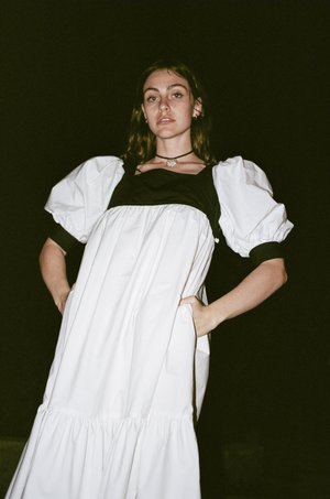 Maryam Nassir Zadeh Yara Dress in Black/White Crisp Poplin Maryam Nassir Zadeh Yara Dress in Black/White Crisp Poplin