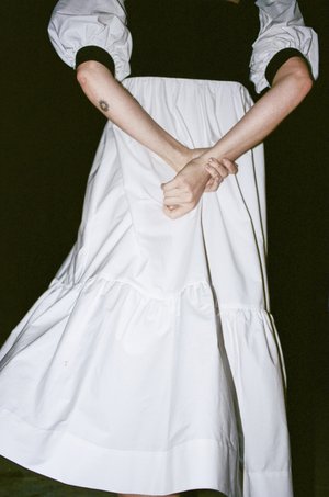 Maryam Nassir Zadeh Yara Dress in Black/White Crisp Poplin Maryam Nassir Zadeh Yara Dress in Black/White Crisp Poplin