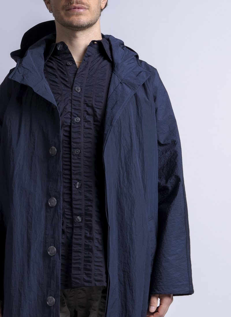 Grei. Hooded Nomad Parka - Midnight Blue Ripple Ripstop