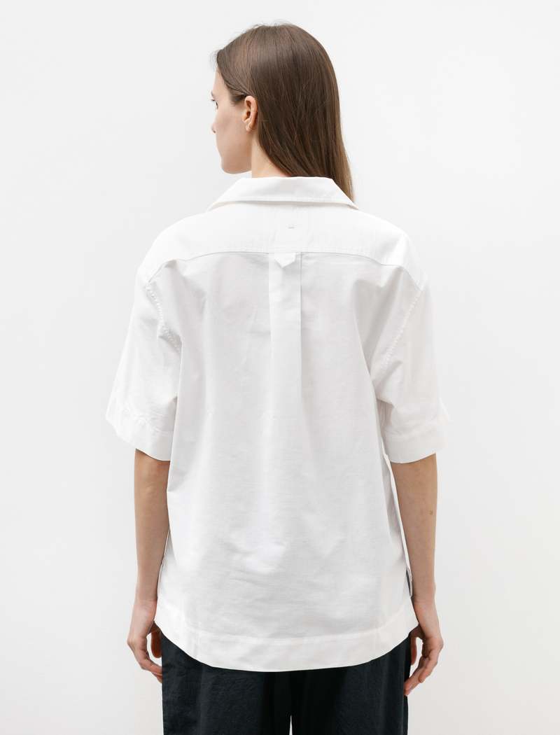 Margaret Howell SS Textured Cotton Utility Shirt - White