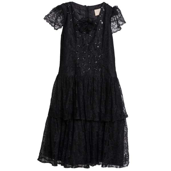 Sundazed (France) Tulle Polyamide Floral Renaissance Midi Dress Onyx : S Sundazed (France) Tulle Polyamide Floral Renaissance Midi Dress Onyx : S