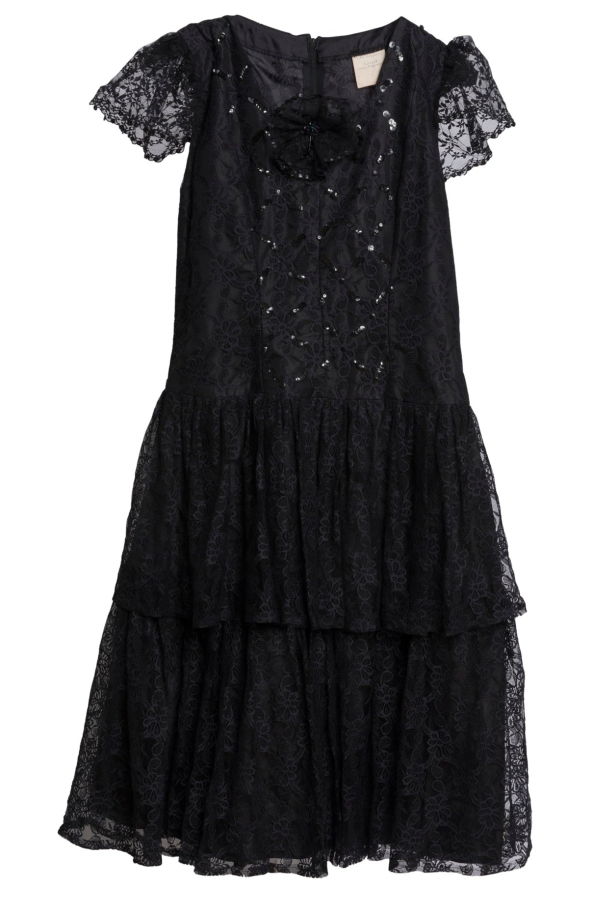 Sundazed (France) Tulle Polyamide Floral Renaissance Midi Dress Onyx : S