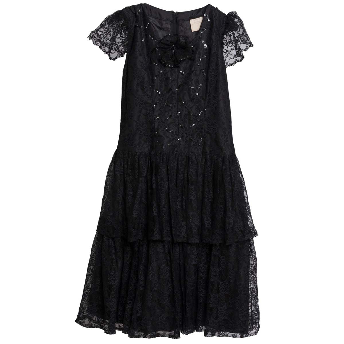 Sundazed (France) Tulle Polyamide Floral Renaissance Midi Dress Onyx : S - Image 1 of 8