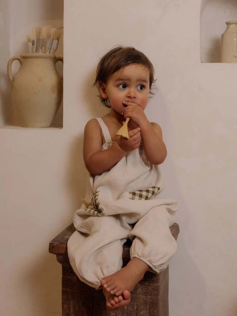 kids Organic Zoo Ceramic Artisan Jumpsuit - White | Garmentory