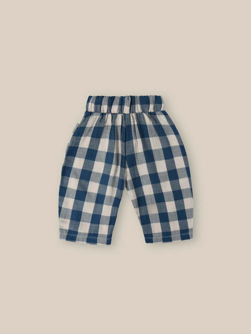 ボトムス organic zoo Blue Gingham Pants Organic Zoo Pottery Blue Gingham Fisherman Pants - blue
