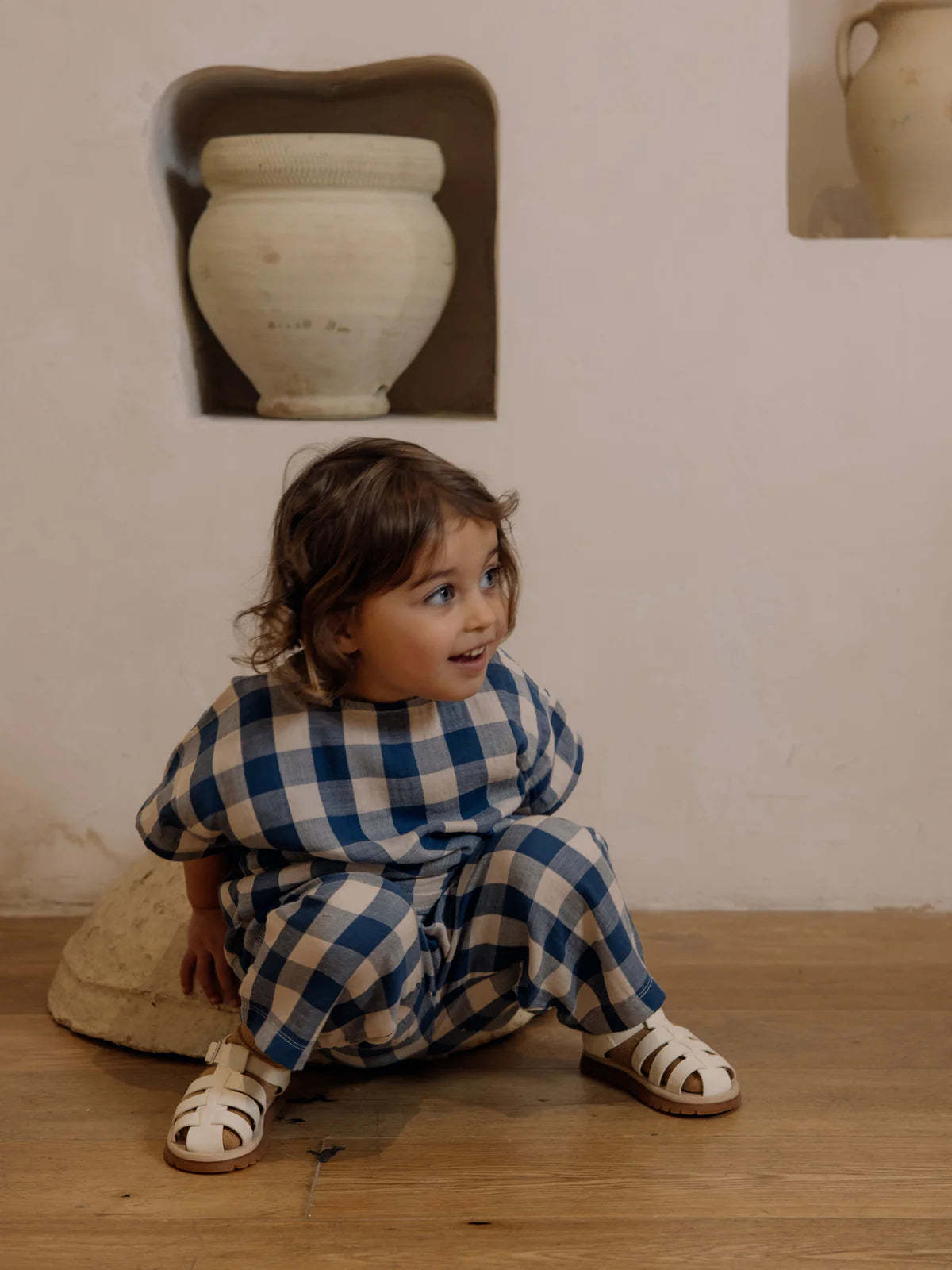 ボトムス organic zoo Gingham Traveller Pants 23AW Gingham Traveller Pants, Brown - Organic Zoo Pants | Maisonette