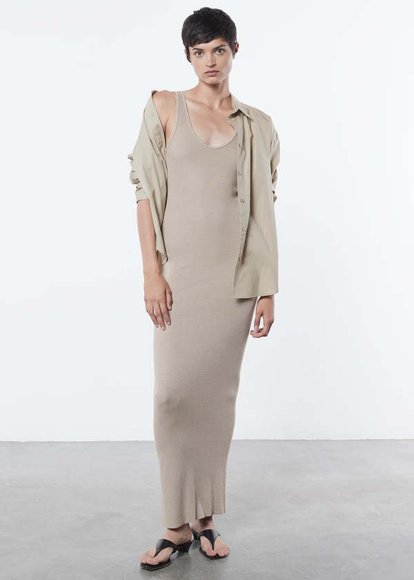 Enza Costa Silk Rib Tank Maxi Dress | Garmentory