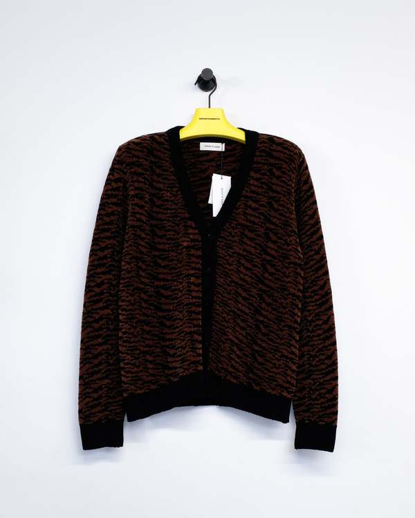 Ernest W. Baker Jacquard Cardigan - Black/Brown Zebra | Garmentory