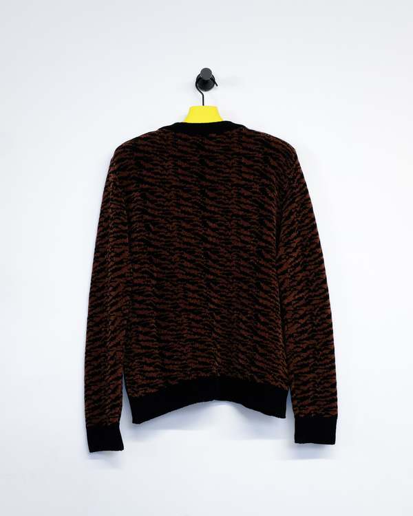 Ernest W. Baker Jacquard Cardigan - Black/Brown Zebra | Garmentory