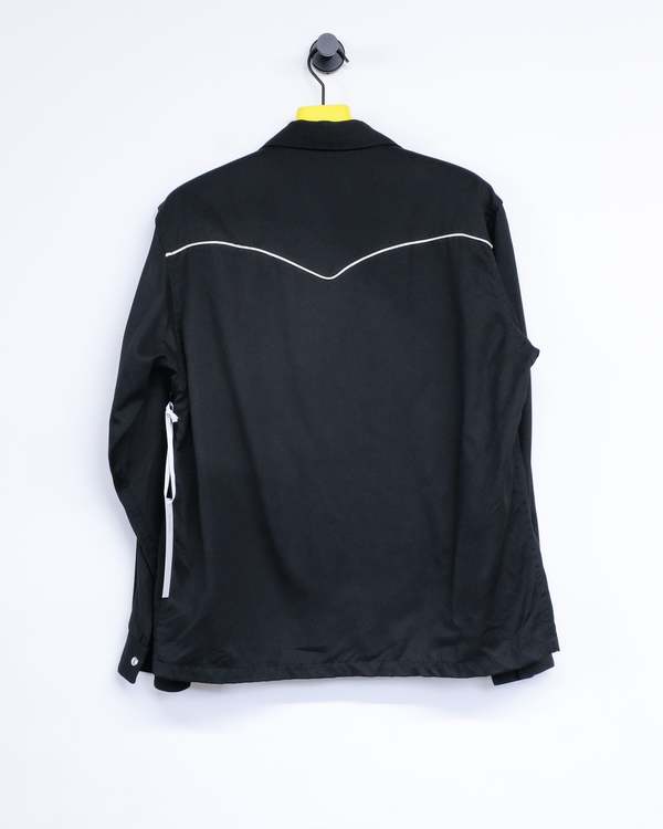 The Letters Rayon Gabardine Western Pajama Shirt - Black