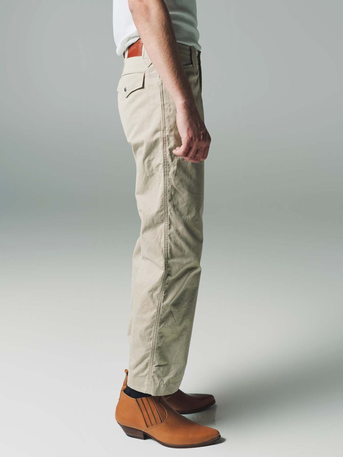 The Letters Cotton Gabardine Western Wide Pants - Khaki - Image 2 of 6