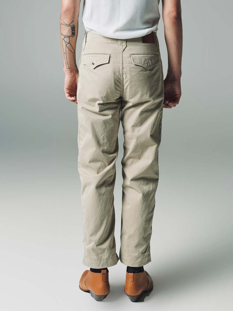 The Letters Cotton Gabardine Western Wide Pants - Khaki