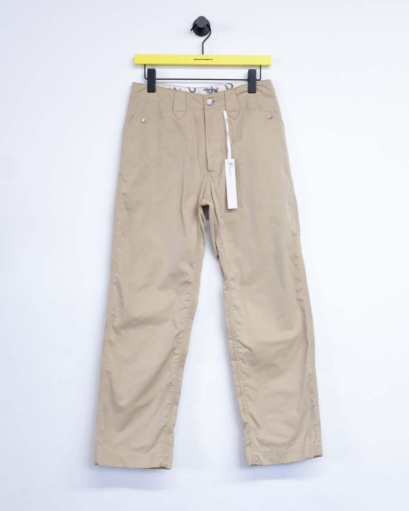 The Letters Cotton Gabardine Western Wide Pants - Khaki