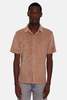 Blue&Cream Pool Terry Short Sleeve Buttondown - Camel - Thumbnail 1