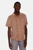 Blue&Cream Pool Terry Short Sleeve Buttondown - Camel - Thumbnail 4