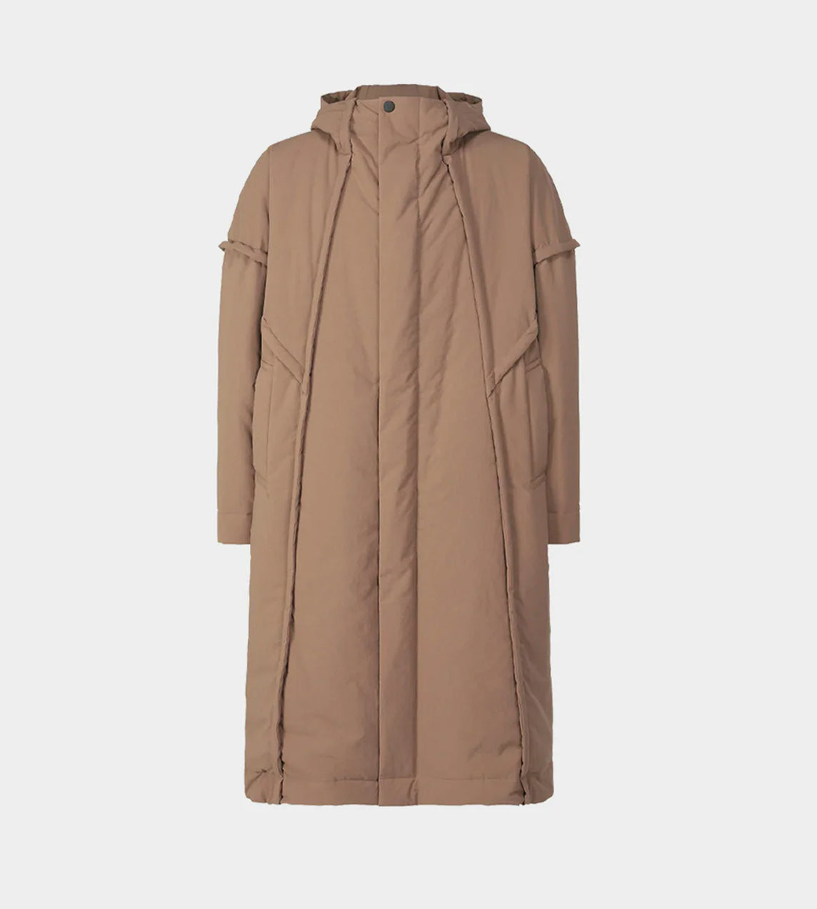 Issey Miyake 3/4 Hooded Frame Coat - Brown | Garmentory