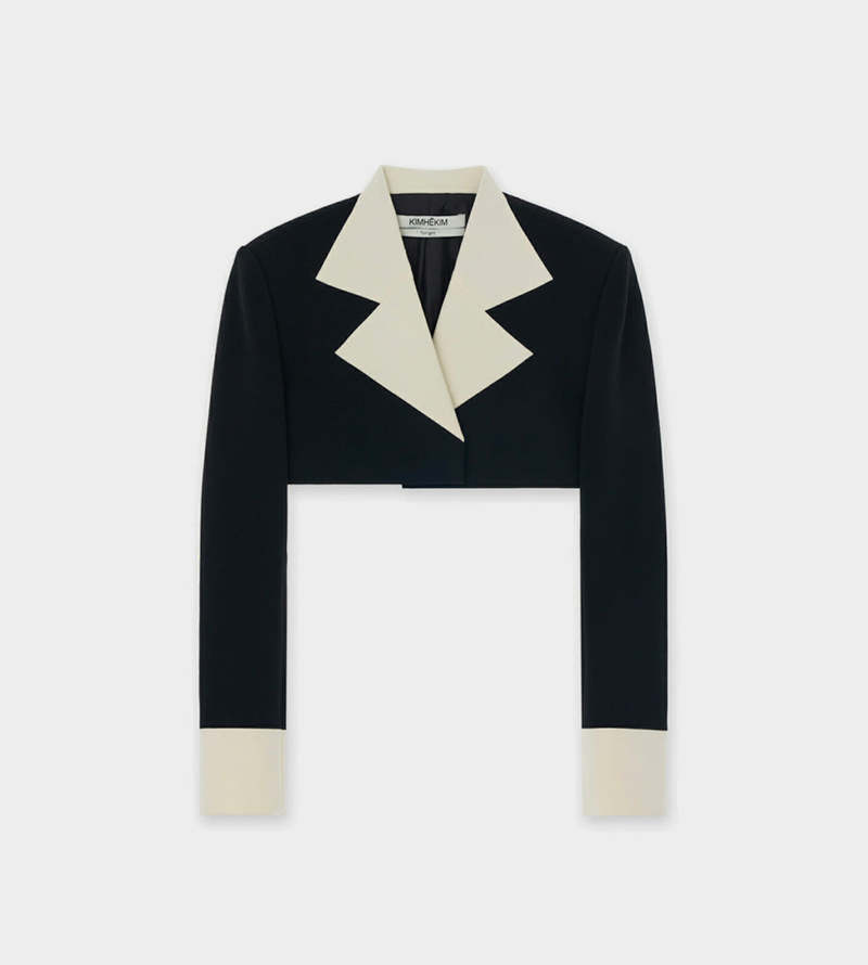 KIMHEKIM Bicolor Cropped Jacket - Black/White | Garmentory