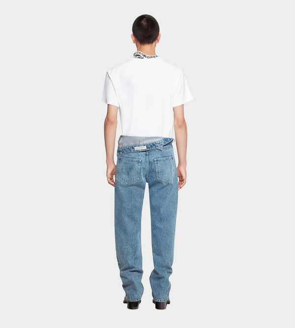 Y/project Classic Asymmetric Waist Jeans - Ice Blue | Garmentory