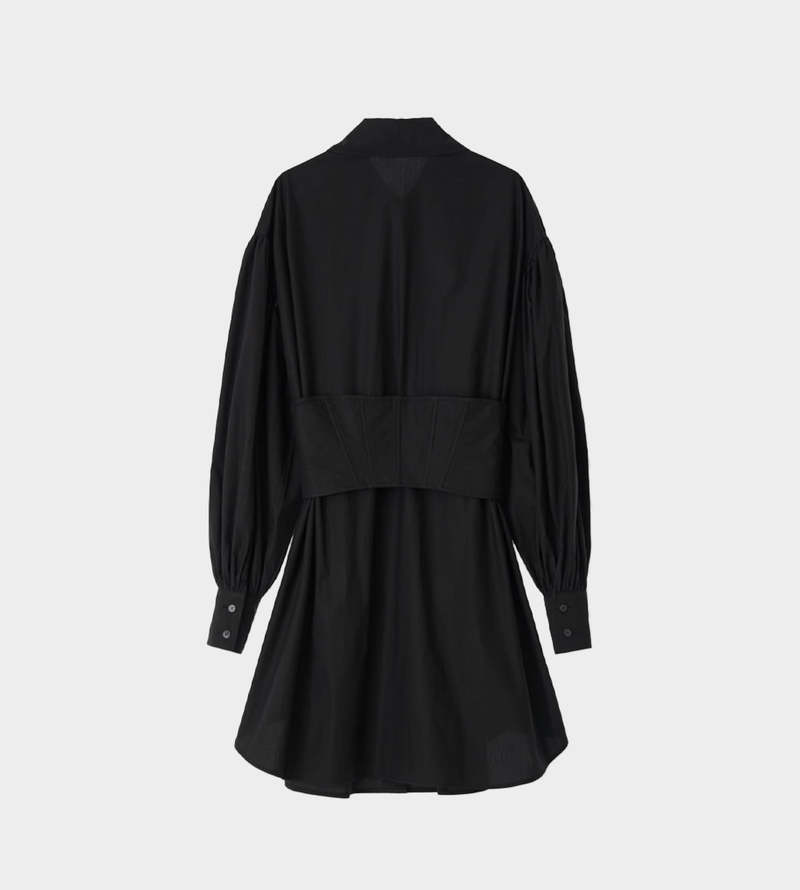 KIMHEKIM Corset Mini Shirt Dress - Black | Garmentory