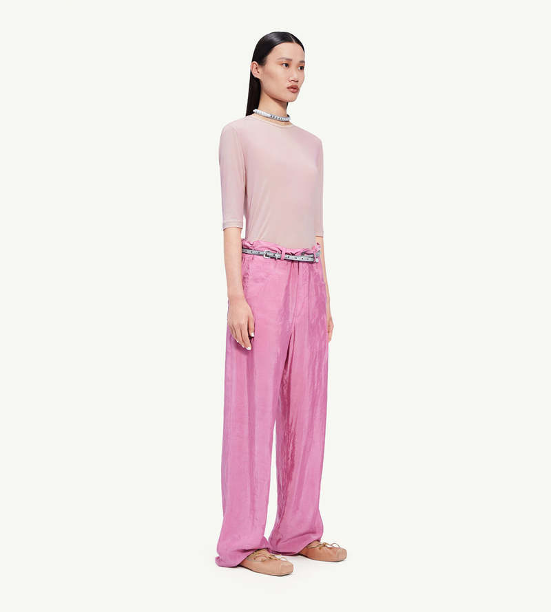 パンツ Maison Margiela S51KA0577 S18201 232 Trousers Pink MM6 Maison Margiela Crinkled Relaxed Pant - Pink | Garmentory