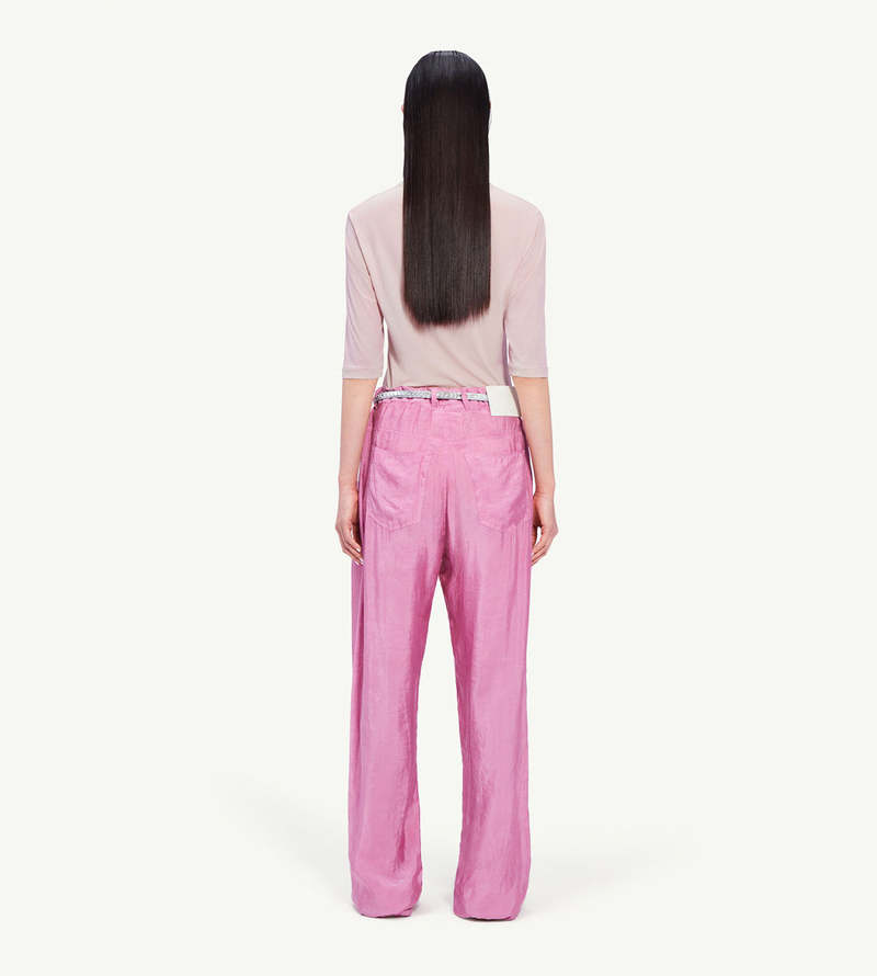MM6 Maison Margiela Crinkled Relaxed Pant - Pink | Garmentory