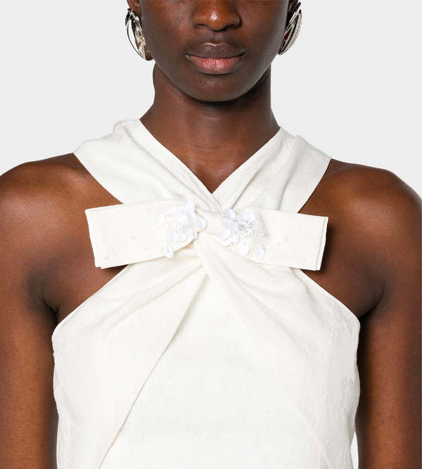 Shushu/Tong Crossover Bow Short Dress - White | Garmentory