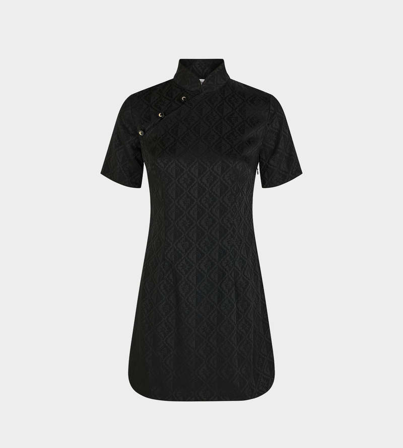 MARINE SERRE Jacquard Mini Dress - Black | Garmentory
