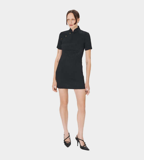 MARINE SERRE Jacquard Mini Dress - Black | Garmentory