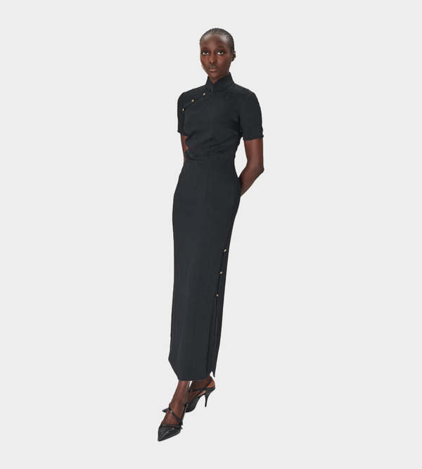 MARINE SERRE Jacquard Tunic Dress - Black | Garmentory