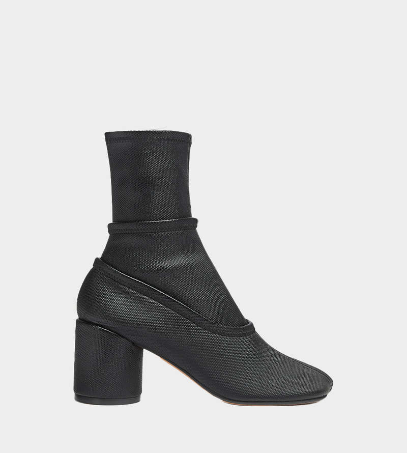 MM6 Maison Margiela Layered Anatomic Ankle Boot - Black