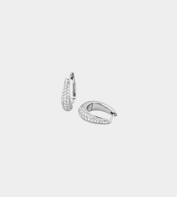 Tom Wood Liz Hoops Pave - 925 sterling silver | Garmentory