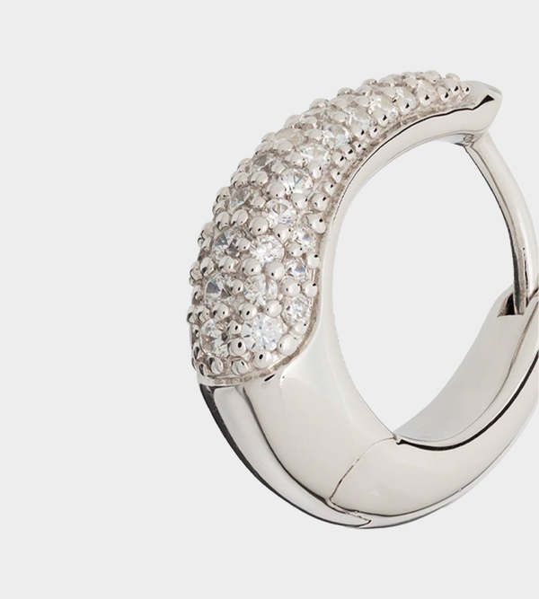 Tom Wood Liz Hoops Pave - 925 sterling silver | Garmentory