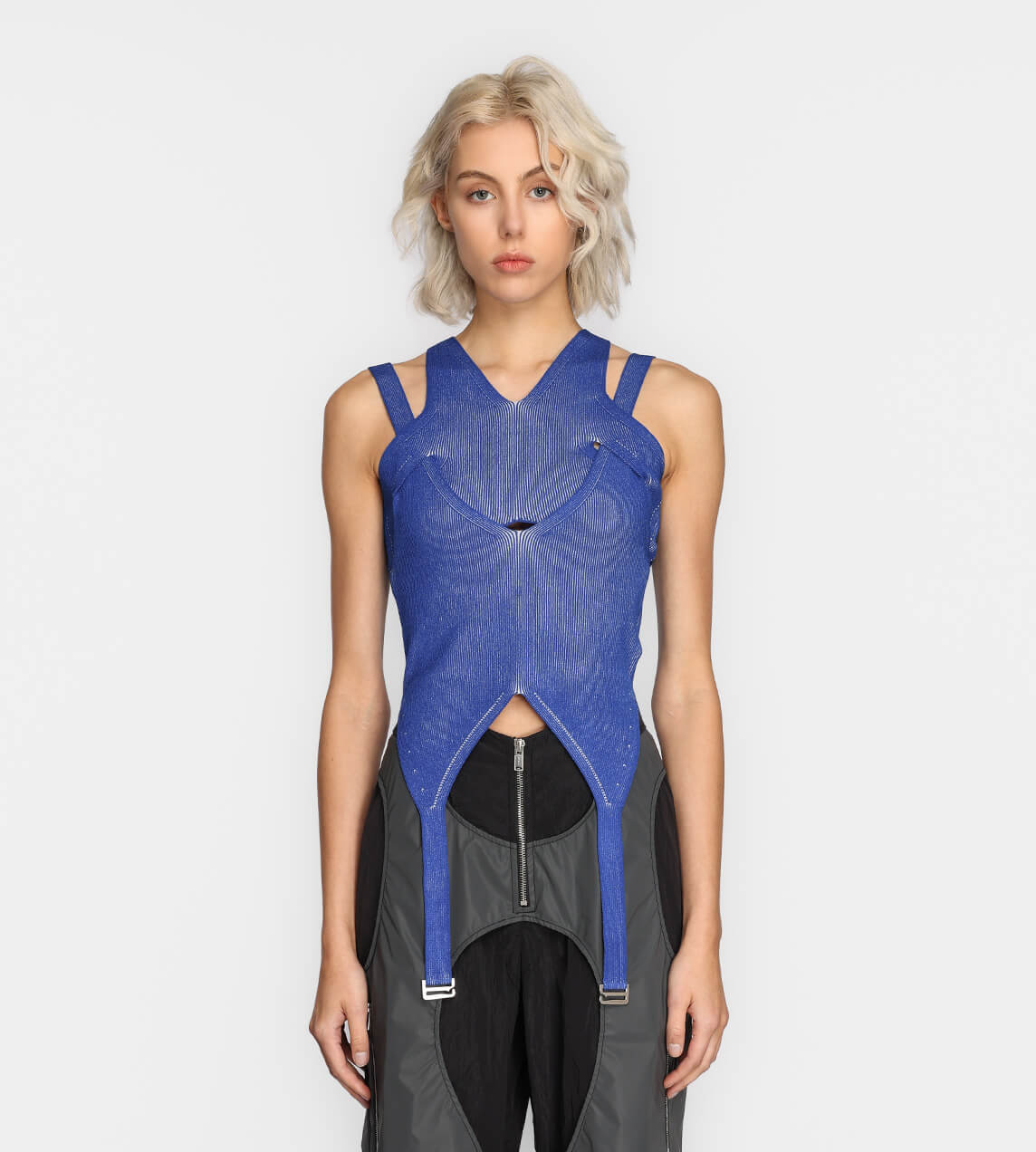 Dion Lee Lock Slit Tank - Blue/Ivory | Garmentory