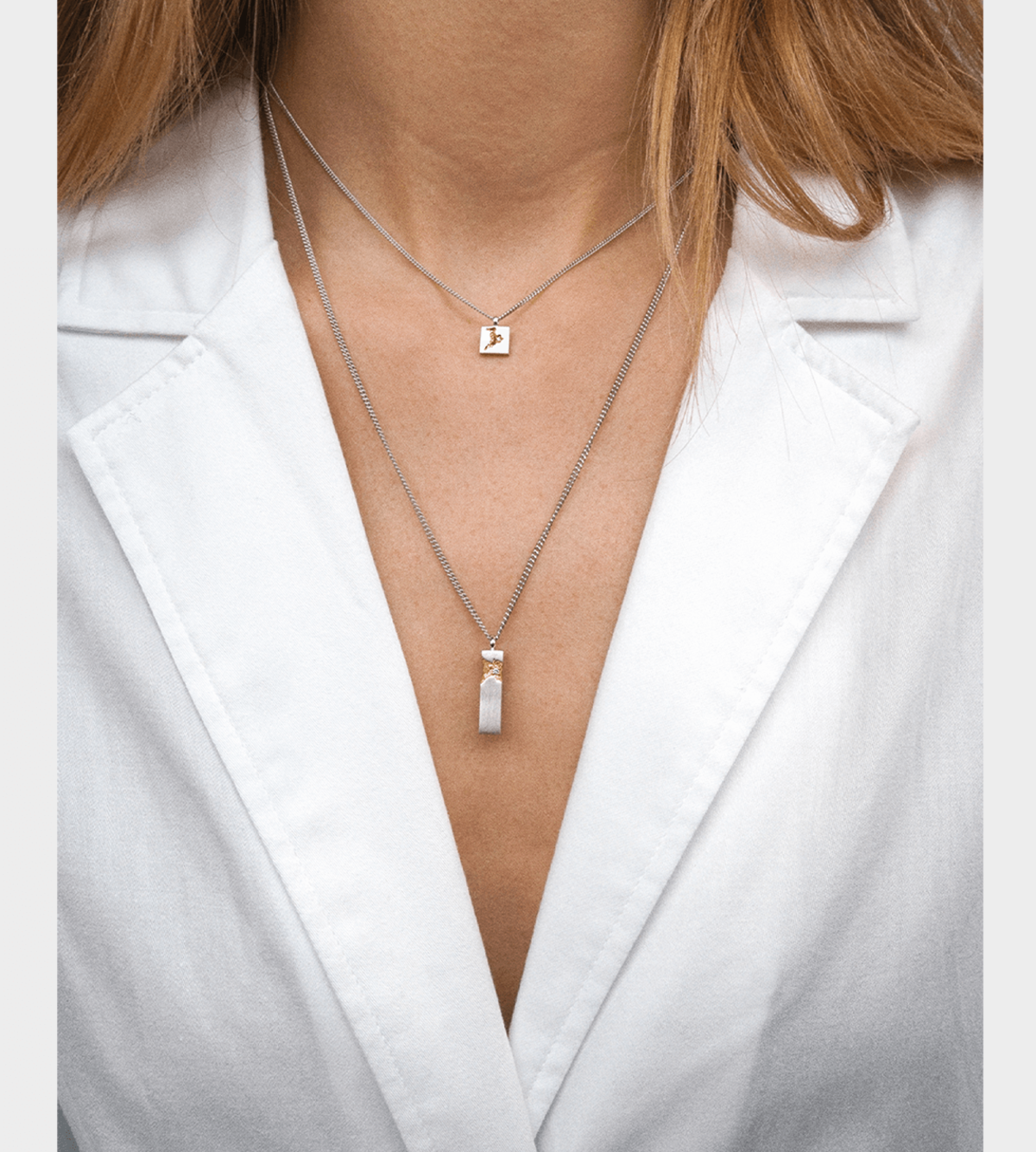 Tom Wood Mined Cube Pendant 24.5 inches - Sterling Silver | Garmentory