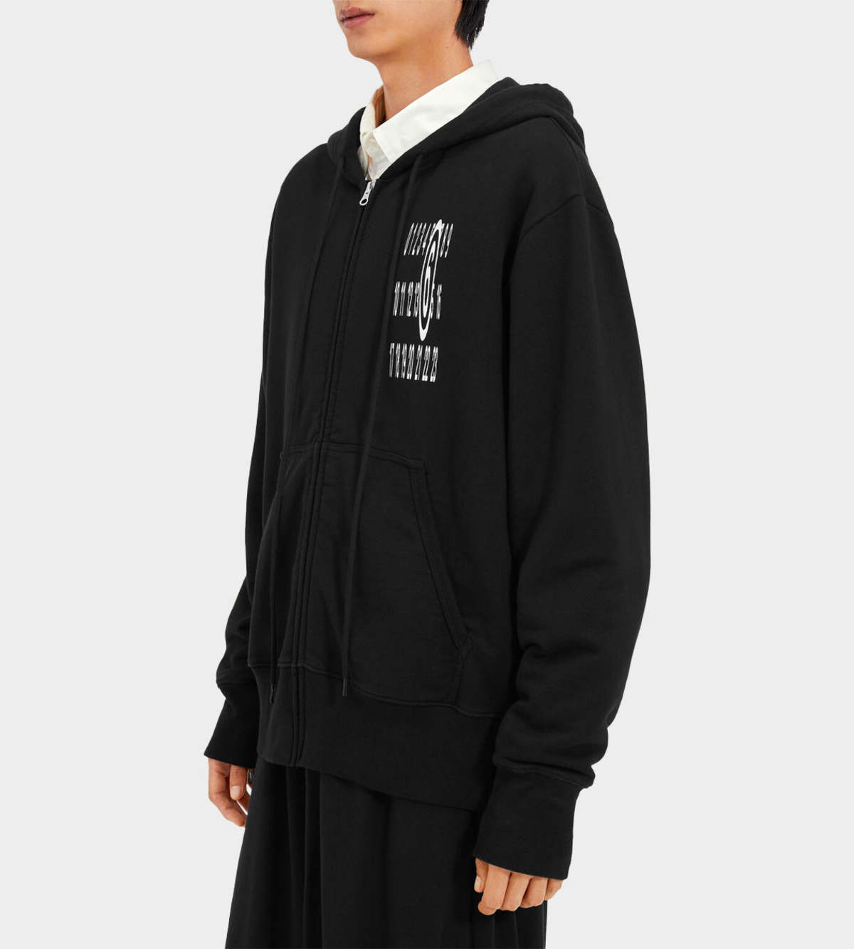 Numbers-print-Zip-up-Hoodie-