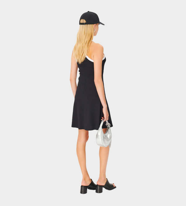 slim fit dress slacks Short Sleeve Rib Flare Sweater Dress – Elie Tahari main image 1
