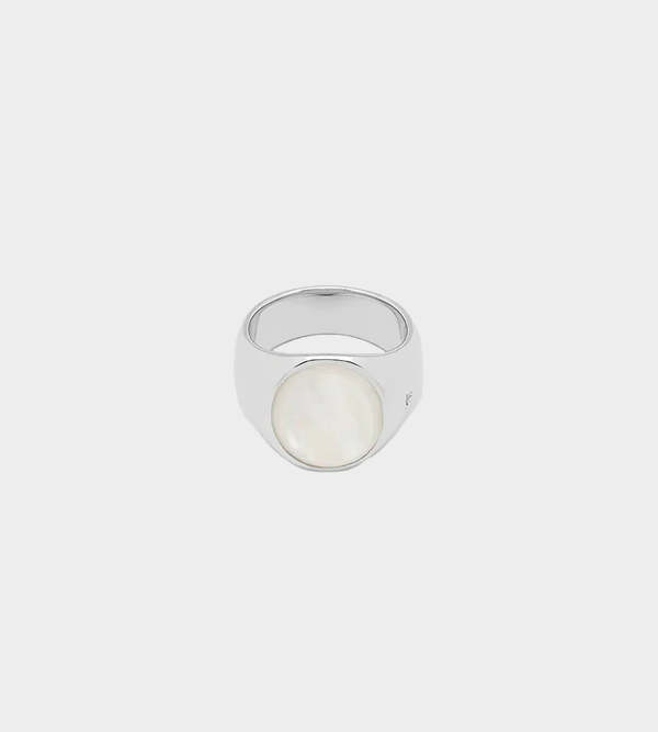 Tom Wood Oval White Mother of Pearl Ring - Sterling Silver