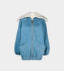 Patou Ovrsd Denim Shearling Jacket - Blue - Thumbnail 1