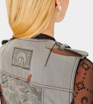 MARINE SERRE Regen Camo Mini Dress - Dark Grey | Garmentory MARINE SERRE Regen Camo Mini Dress - Dark Grey | Garmentory