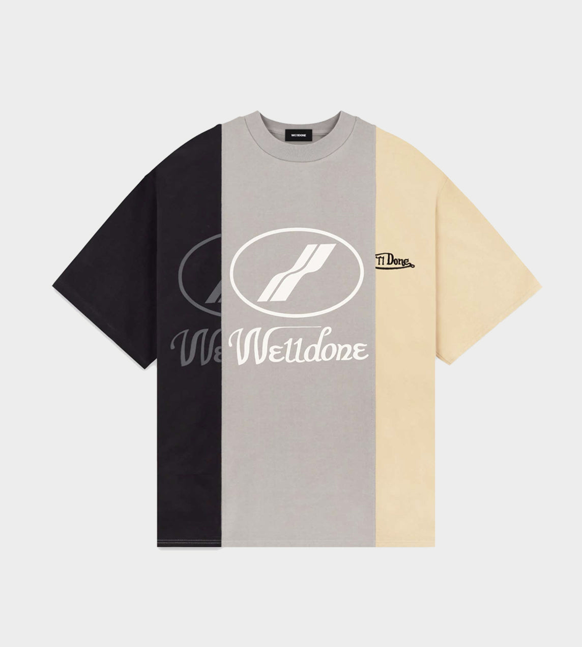 we11done Remake 3 Panel Reflective Logo T - Beige | Garmentory