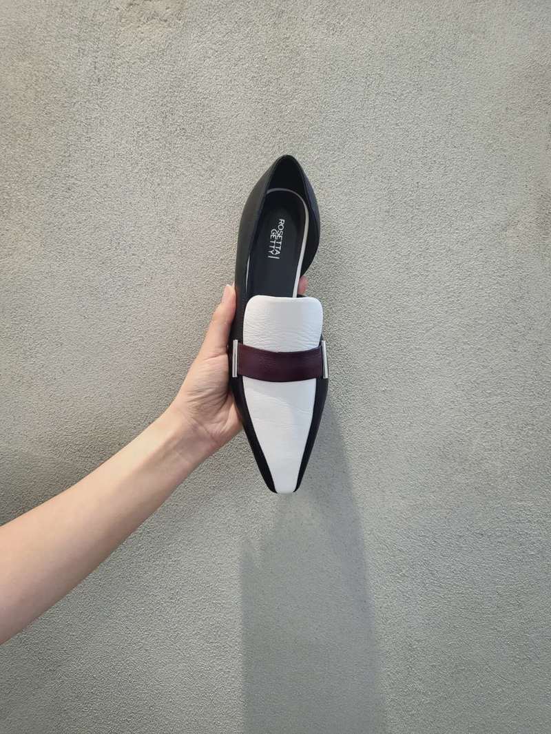 WDLT117 Rosetta Getty Colourblock Loafer - Black