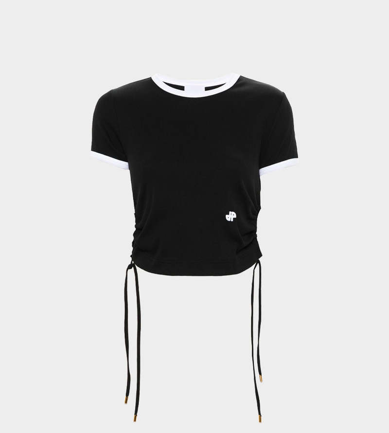 Patou Side Loop Rib T-Shirt - Black | Garmentory
